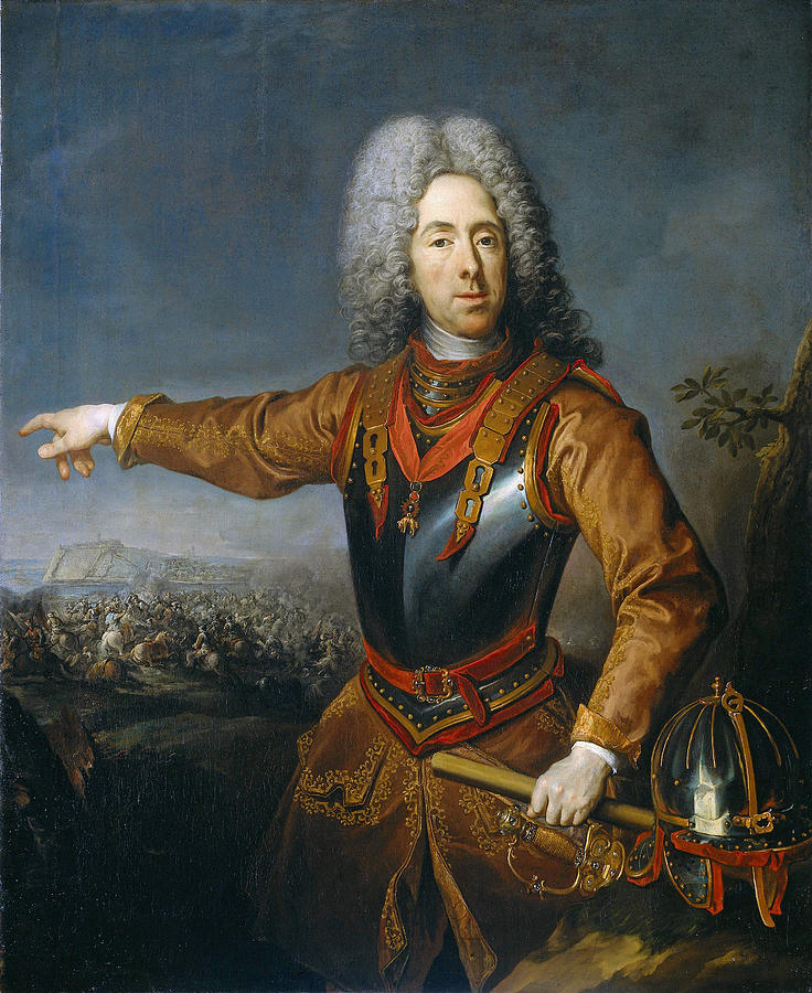 Portrait of Eugene, Prince of Savoy  #2 Painting by Jacob van Schuppen