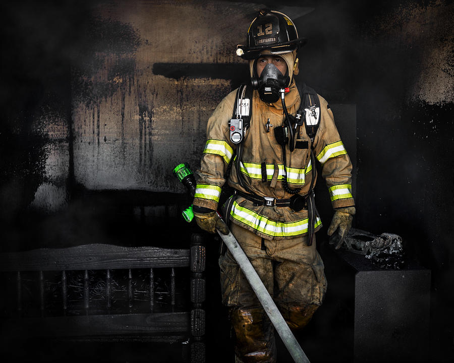 Portrait of Firefighter #1 Photograph by Stevecoleimages