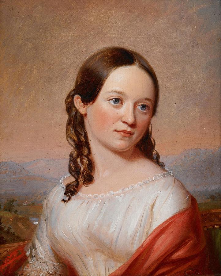 Portrait of Julia Ann Seabury Painting by Currently attributed to William Sidney Mount