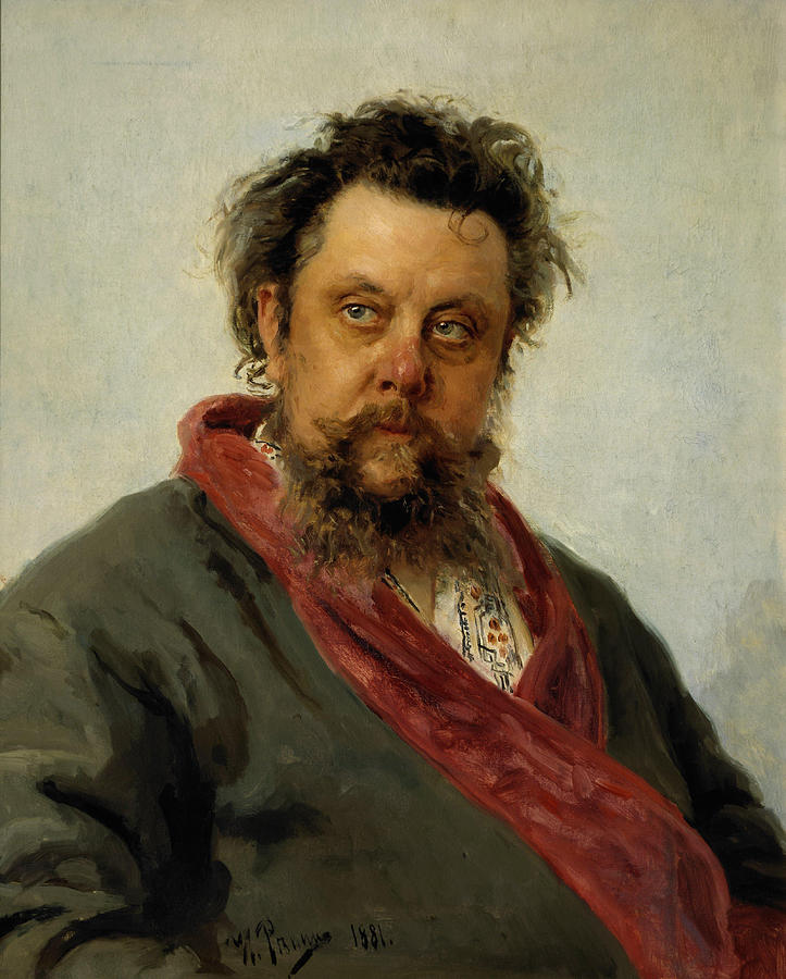 Ilya Repin Painting - Portrait of M P Musorgsky  #1 by Ilya Repin