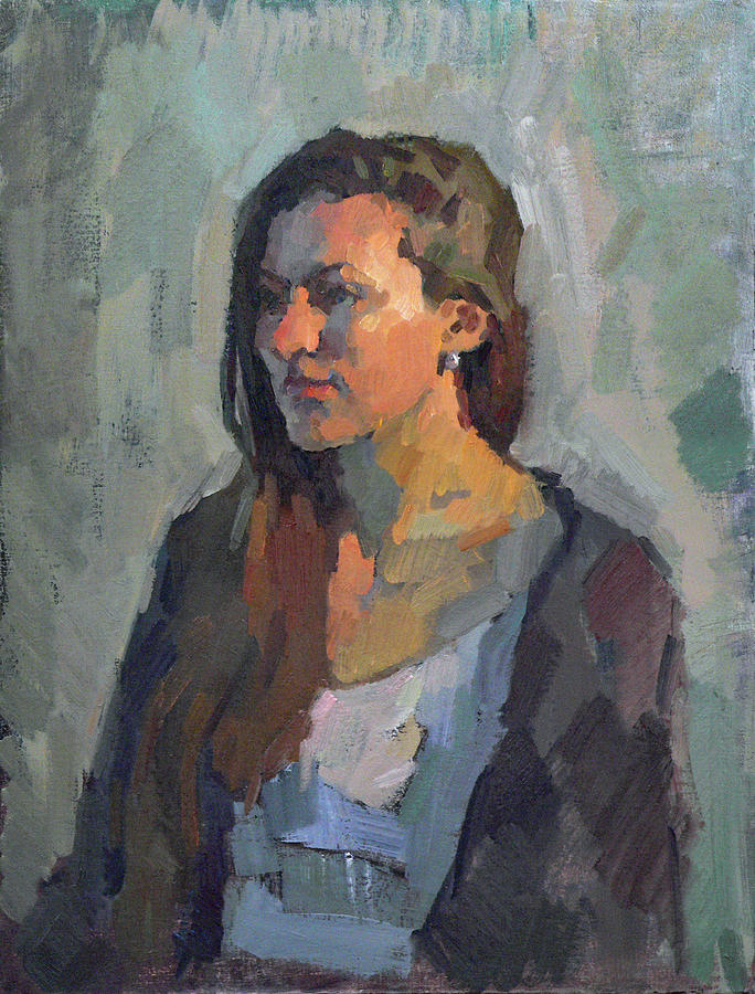 Portrait of Nadia - VBP170113 Painting by Vera Bondare - Fine Art America