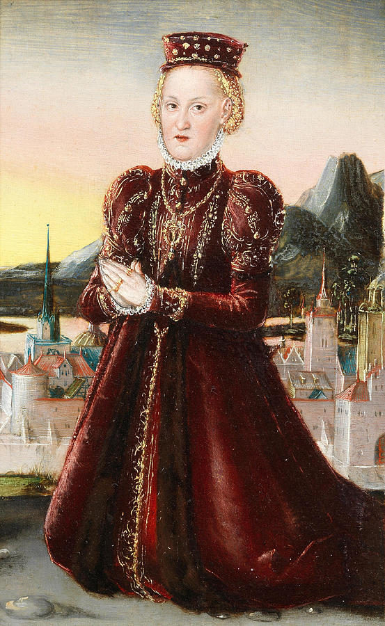 Portrait of Princess Agnes, Countness Barby #2 Painting by Lucas Cranach the Younger