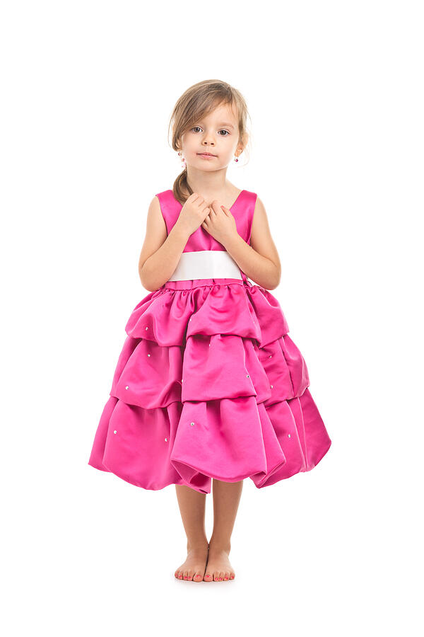 Portrait Of Small Girl In Pink Dress #1 Photograph by Jaroon