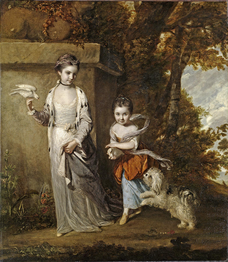 Portrait of the Ladies Amabel and Mary Jemima Yorke #1 Painting by Joshua Reynolds