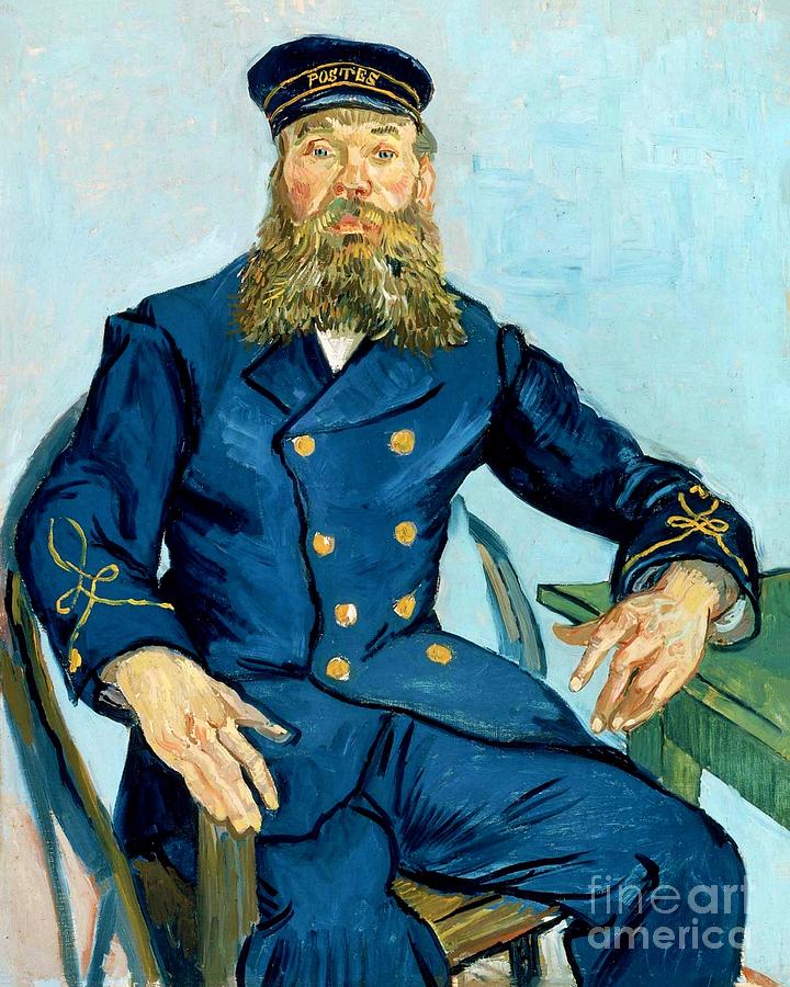 Vincent van Gogh - Portrait of the Postman Joseph Roulin Painting by Alexandra Arts