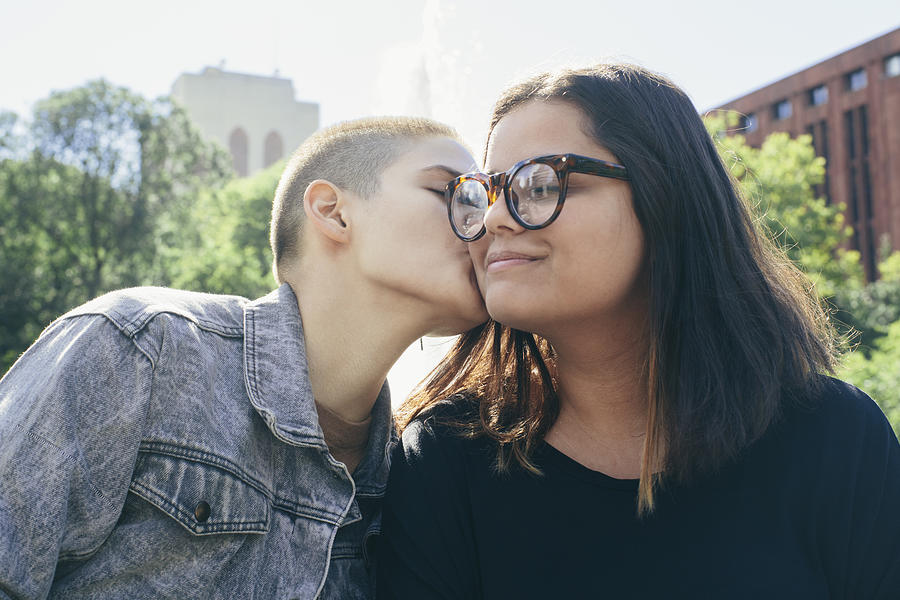 Portrait Of Young Lesbian Couple #1 Photograph by Brad Gregory