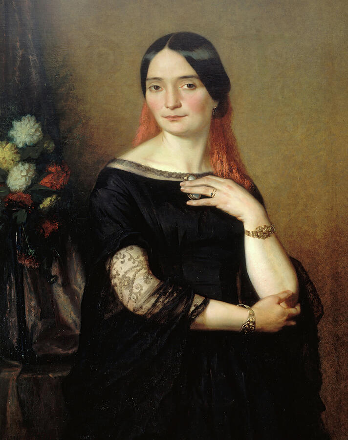 Portrait Presume de Melle Mars, by 1858 Painting by Ary Scheffer