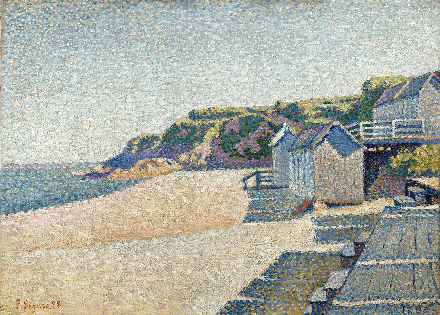 Paul Signac Painting - Portrieux  The Bathing Cabins  Opus      Beach of the Countess   #1 by Paul Signac