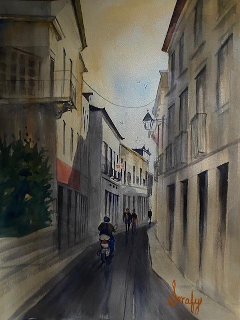 Portugal Street Scene #1 Painting by Scott Serafy