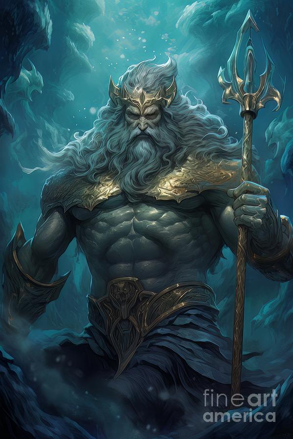 Poseidon Digital Art by Fine Art Attic - Fine Art America