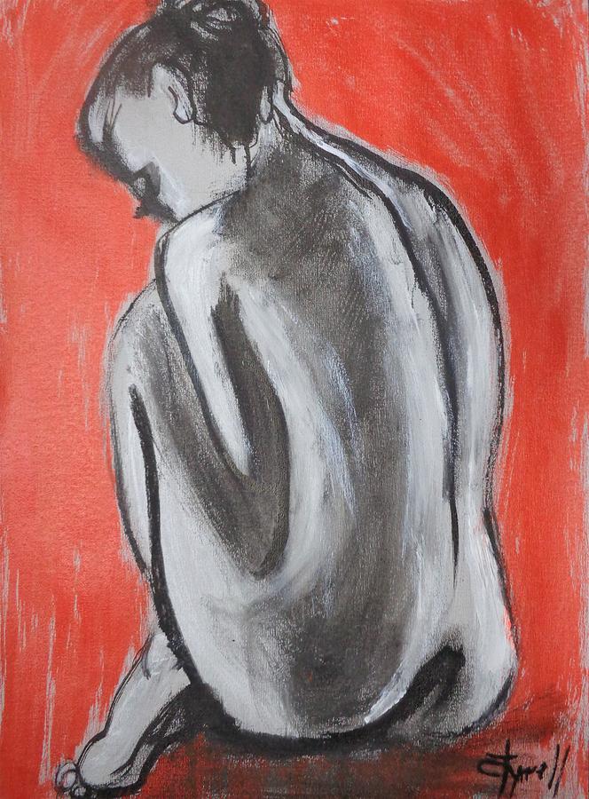 Posture 3 - Female Nude #1 Painting by Carmen Tyrrell