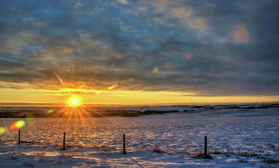 Sunset Photograph - Prairie Winter Sunset #1 by Phil And Karen Rispin