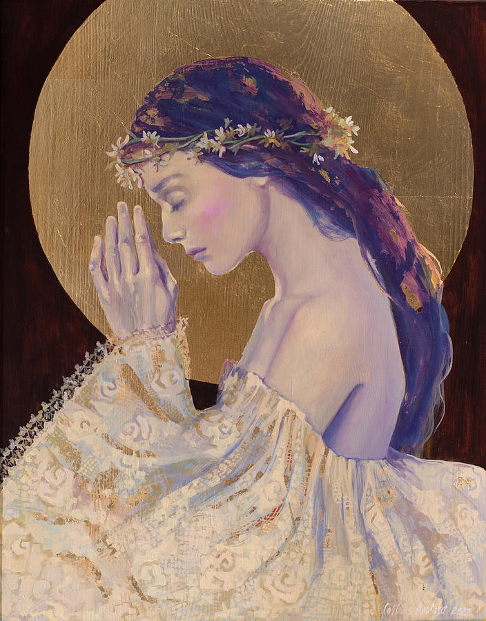 Praying Painting - Praying by Dorina Costras