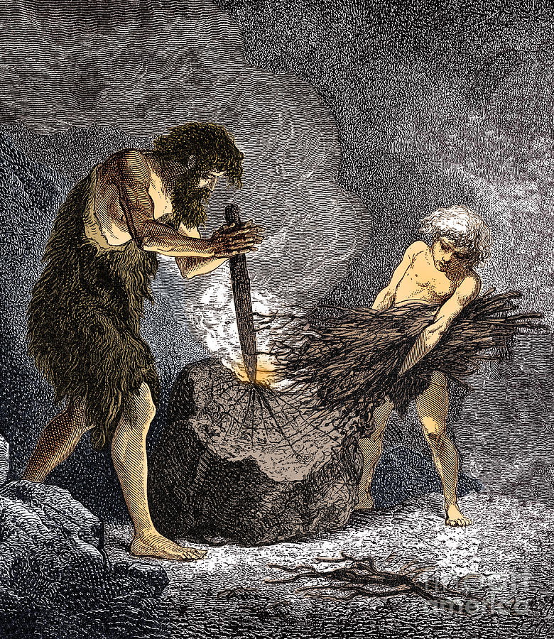 Prehistoric Man, Stone Age Control of Fire #1 Photograph by Science Source