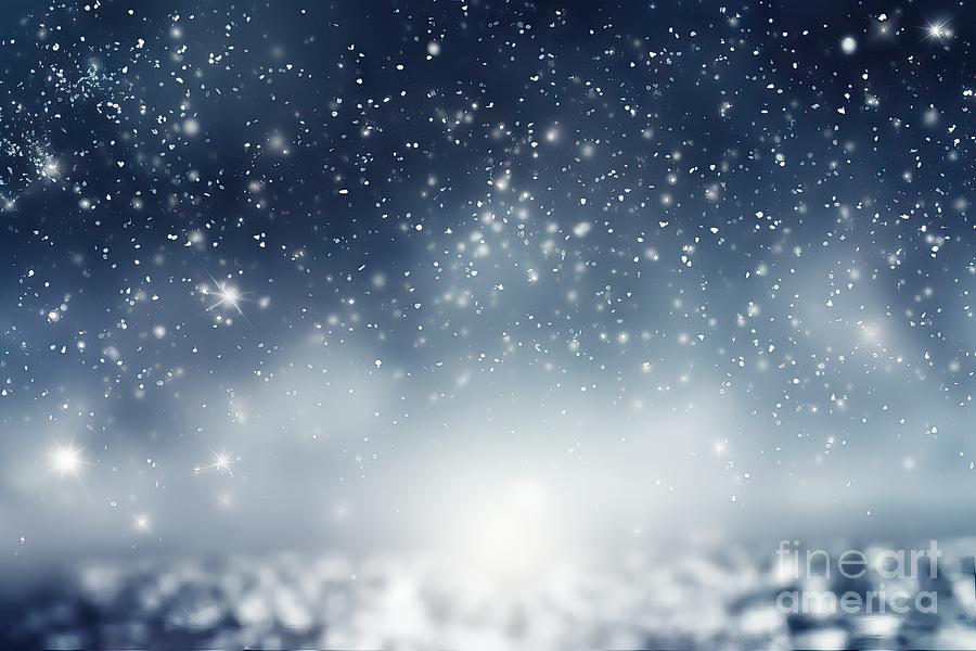 Winter Painting - premium Winter light background with sparkle #1 by N Akkash