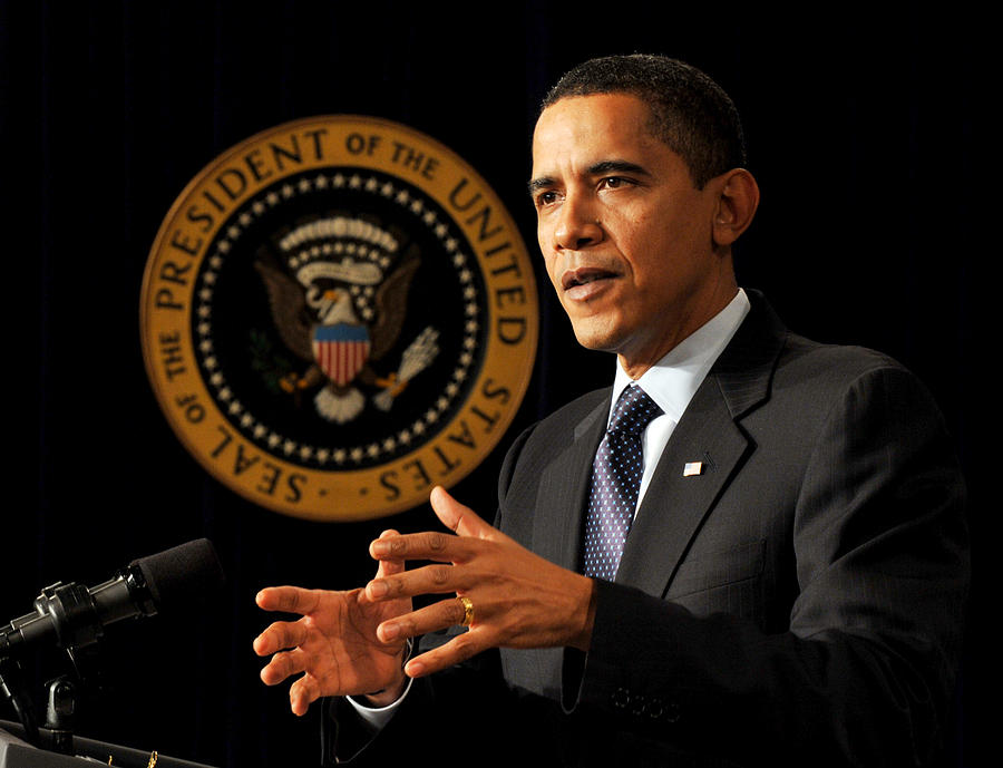 President Obama Speaks At The Fiscal Responsibility Summit Photograph by Pool President Obama Speaks At The Fiscal Responsibility Summit Photograph by Pool
