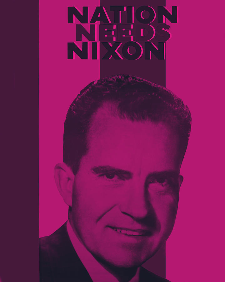 President Richard Nixon Election Poster Painting by MotionAge Designs