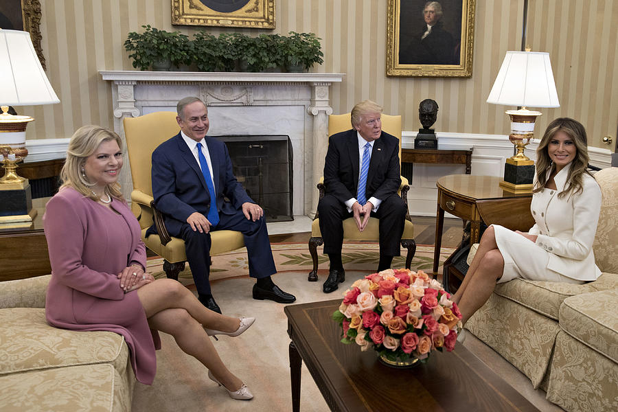 President Trump Meets With Israeli Prime Minister Benjamin Netanyahu At The White House Photograph by Pool President Trump Meets With Israeli Prime Minister Benjamin Netanyahu At The White House Photograph by Pool