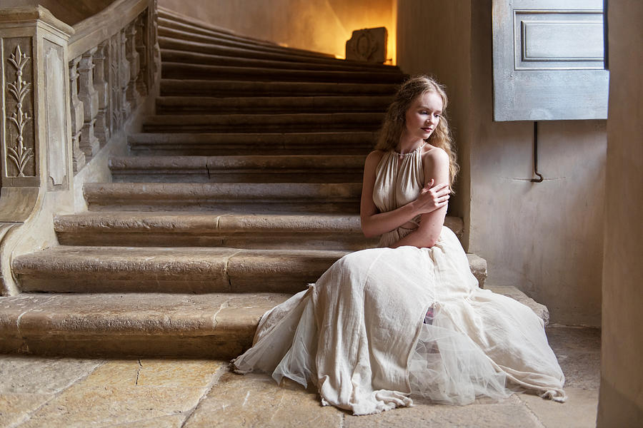 Pretty woman in a castle #1 Photograph by Lisegagne