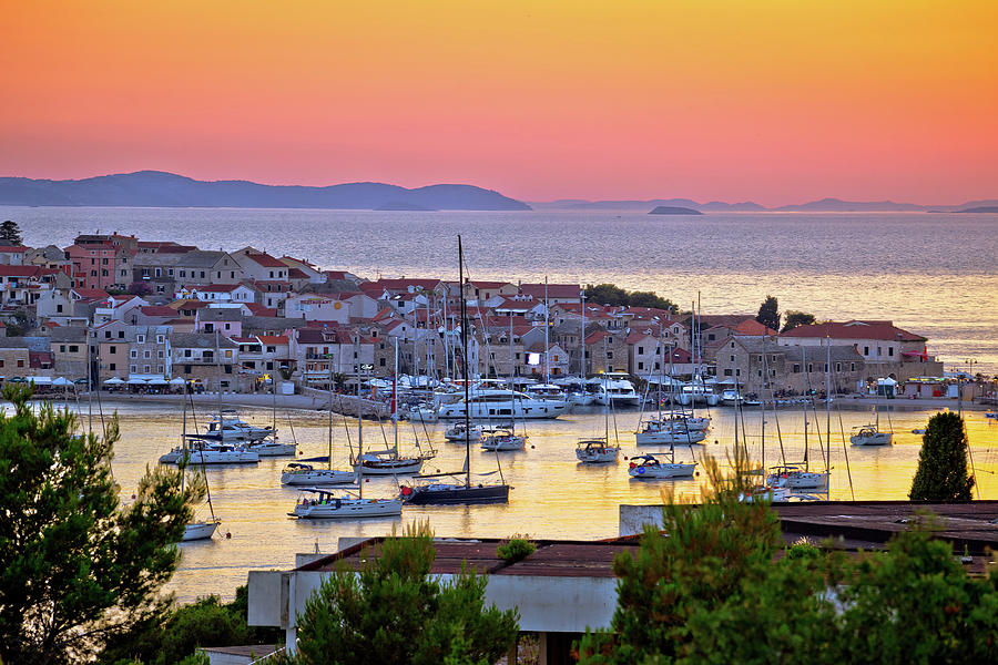 Primosten Archipelago And Blue Adriatic Sea Sunset View Photograph