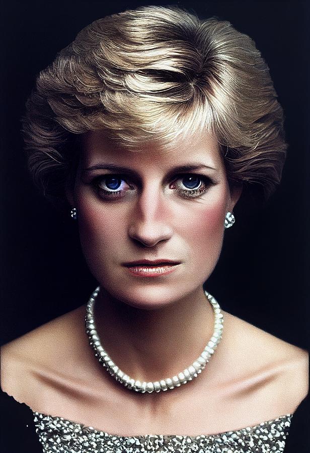 Princess Diana Portrait #1 Painting by Vincent Monozlay