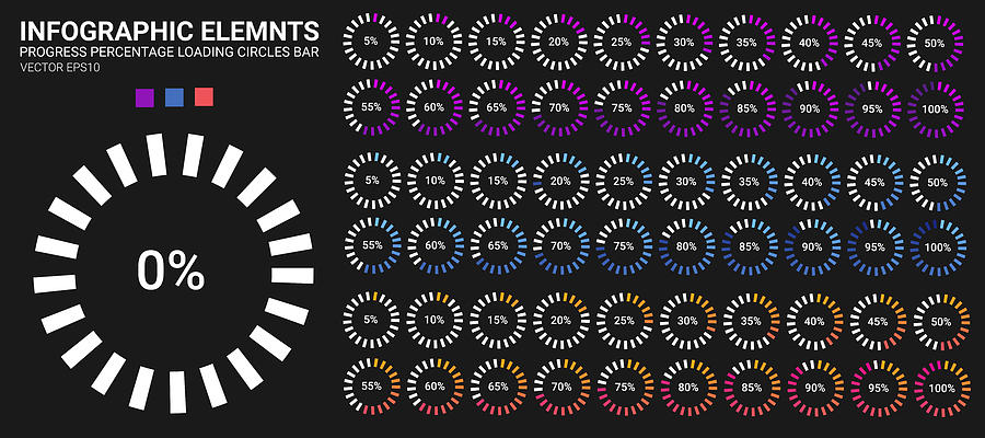 Progress Percentage Loading Circles Bar Elements Drawing by Ajwad Creative Progress Percentage Loading Circles Bar Elements Drawing by Ajwad Creative