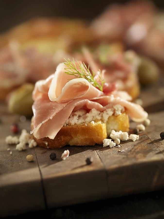 Prosciutto and Feta Canapes #1 Photograph by LauriPatterson