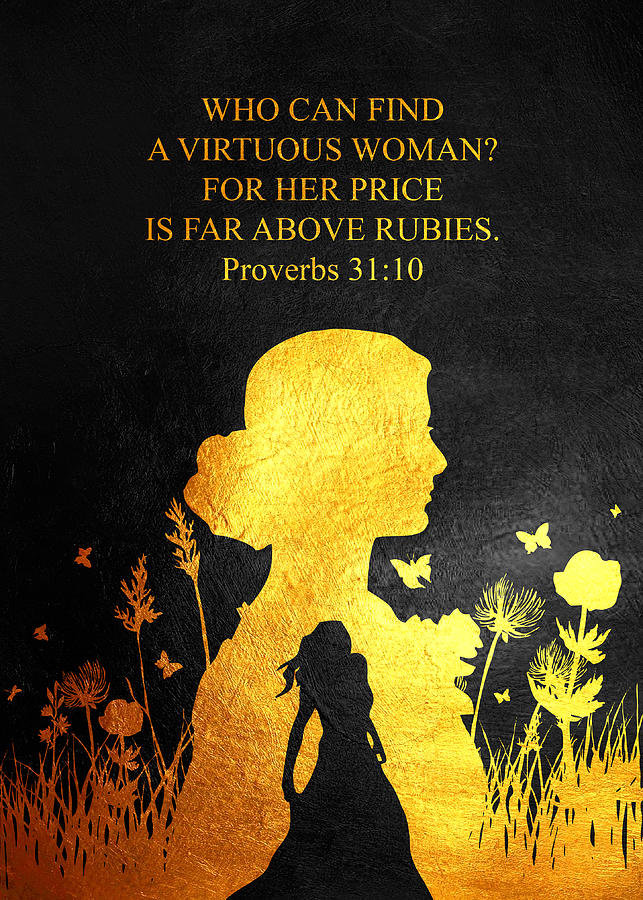 Proverbs 31 10 Bible Verse Wall Art #1 Digital Art by Bible Verse