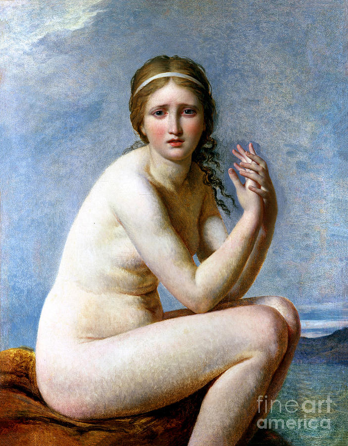 Psyche abandoned Painting by Jacques-Louis David