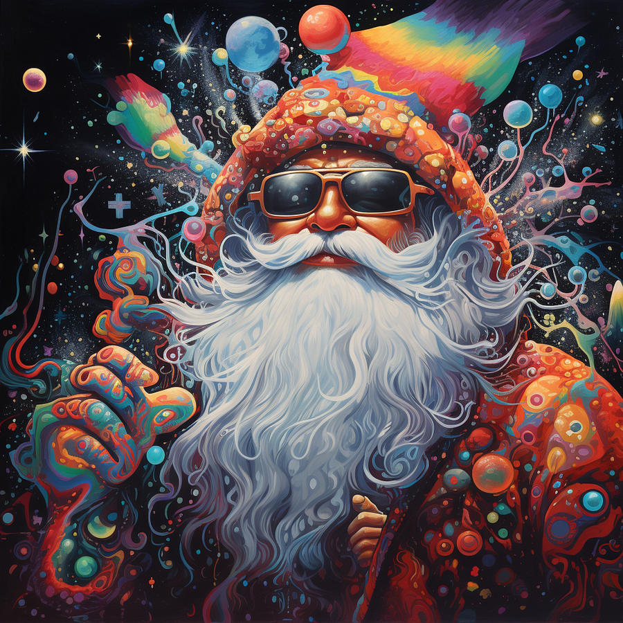 Psychedelic Santa #1 Digital Art by Caterina Christakos