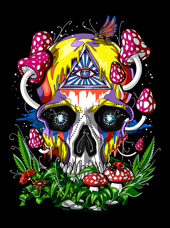 Nature Digital Art - Psychedelic Skull  #1 by Nikolay Todorov