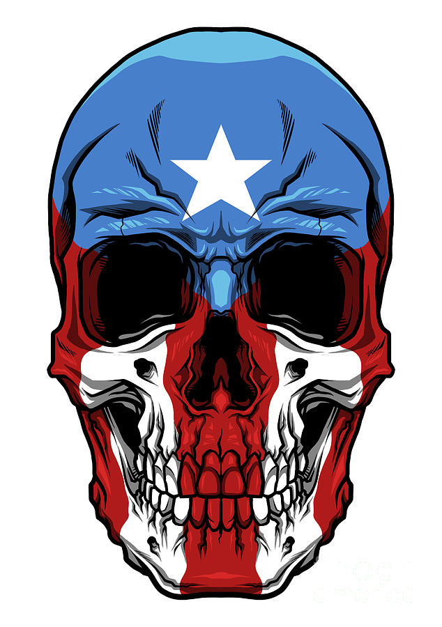 Puerto Rico Skull Boricua Pride Puerto Rican Digital Art by Mister Tee ...