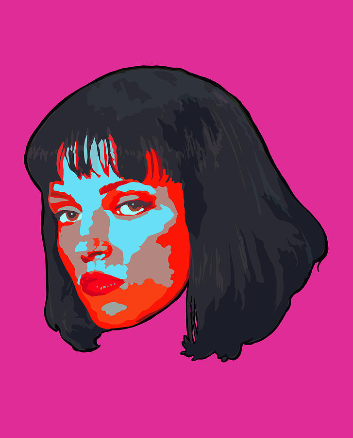 Pulp Fiction Mia Wallace Portrait Digital Art by Corvin Buchwald