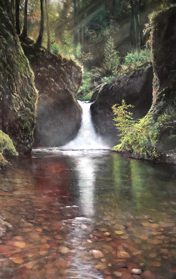 Punchbowl Falls  #1 Painting by Richard Ferguson