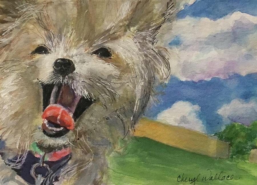 Puppy Lovebug Painting by Cheryl Wallace