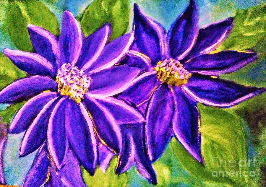 Purple Floral #2 Painting by Christy Saunders Church