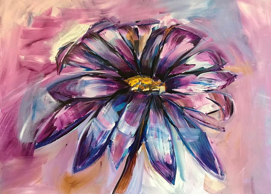 Purple Flower Power Painting by Anita Bradley - Fine Art America