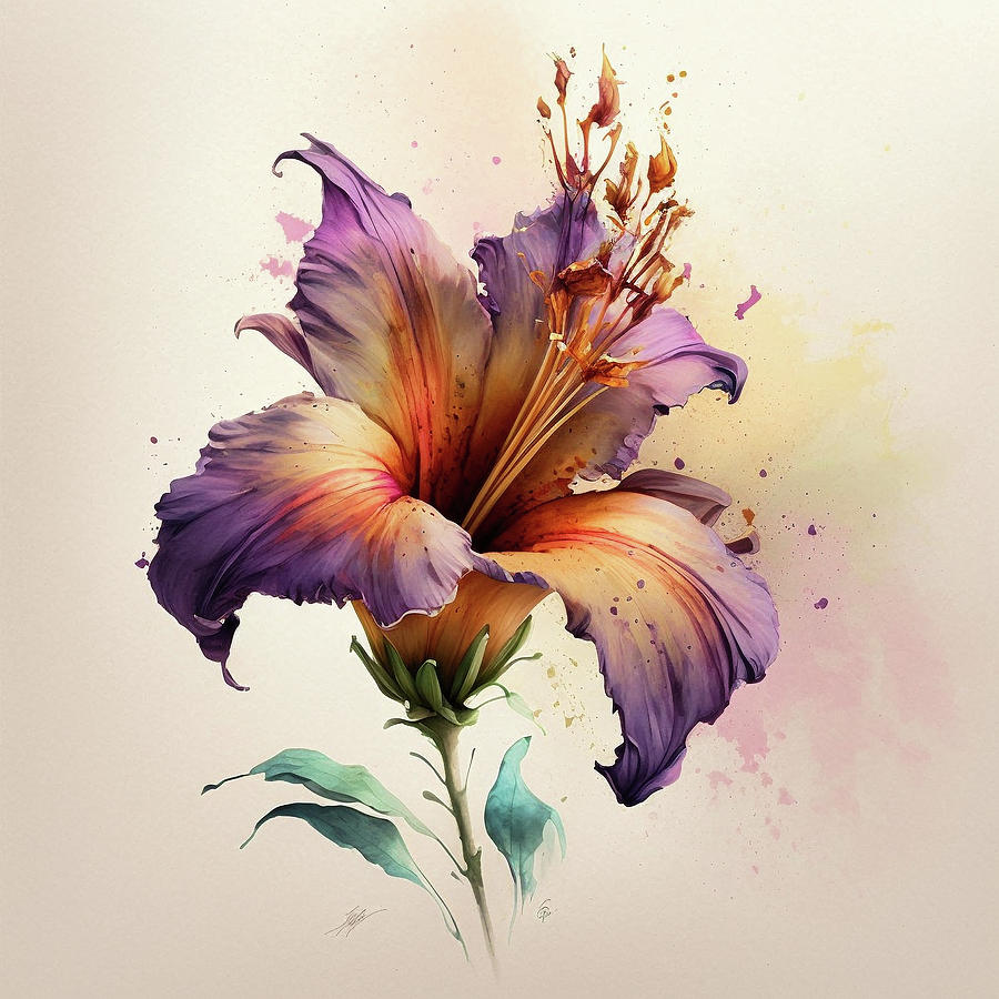 Purple Hibiscus #2 Digital Art by Robert Knight