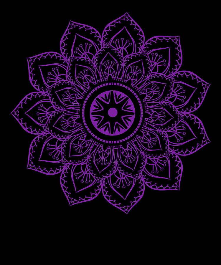 Purple Mandala Flower Beautiful Pattern Digital Art by Alberto ...