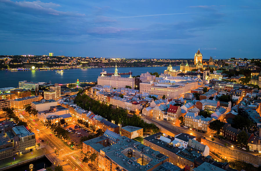 Quebec City Blue Hour #1 Photograph by Mircea Costina Photography
