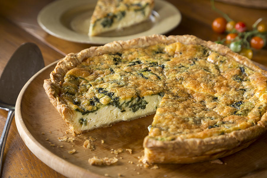 Quiche with spinach and cheese for breakfast #1 Photograph by Jon Lovette