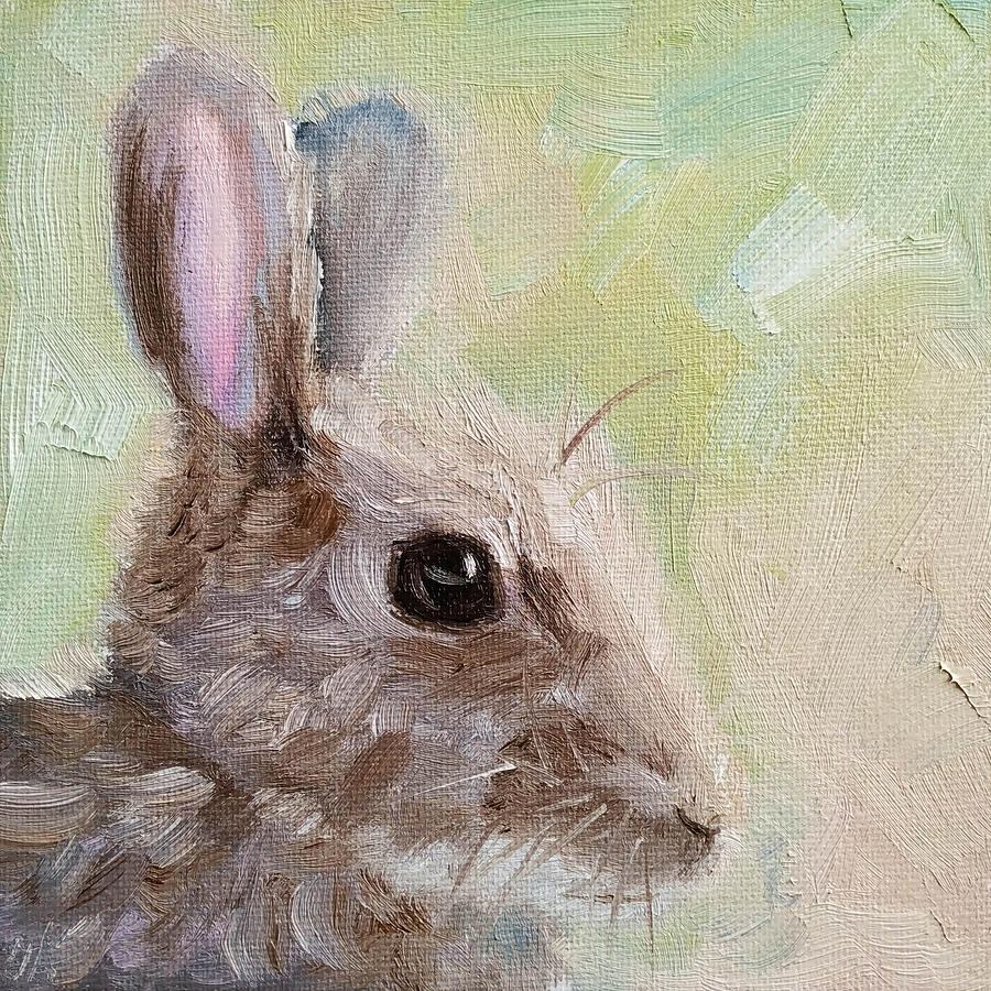 Rabbit Oil Painting Painting By Iryna Khort 