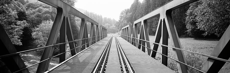 Railroad Tracks and Bridge Germany #1 Photograph by Panoramic Images