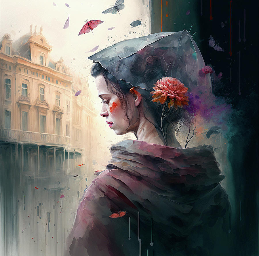 Rain #1 Digital Art by Anna Rumiantseva