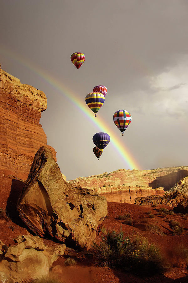 Rainbow and brief dramatic sunshine Photograph by Steve Estvanik