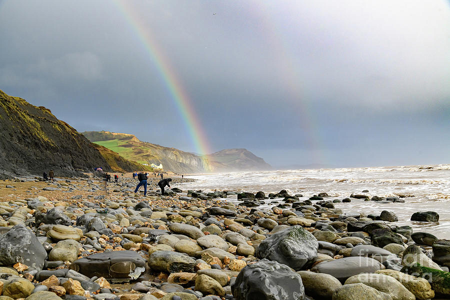 Rainbow at Charmouth #1 Photograph by Colin Rayner