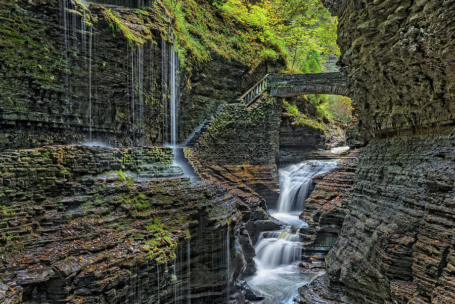 Rainbow Falls At Watkins Glen State Park #1 Photograph by Jim Vallee