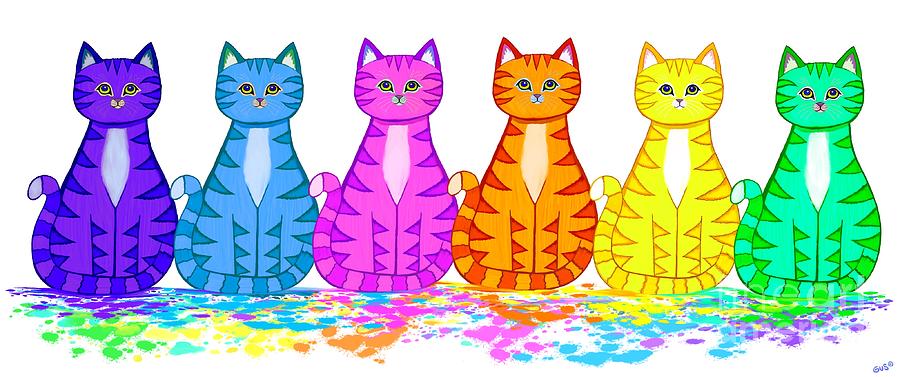 Rainbow of Cats  #1 Digital Art by Nick Gustafson