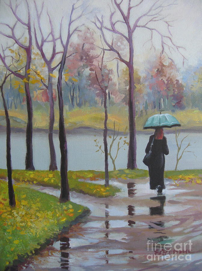 Rainy day #1 Painting by Elena Oleniuc