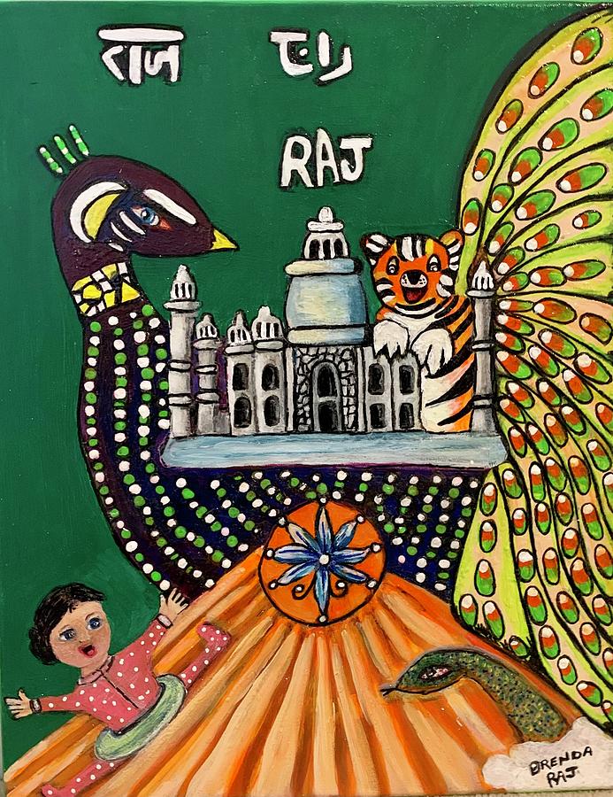 Raj symbols of India Painting by Brenda Raj - Pixels